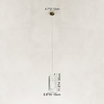 Dimension diagram for White Four-Panel Marble Pendant