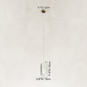 Dimension diagram for White Four-Panel Marble Pendant