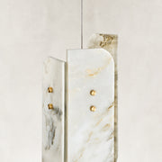 Product detail of White Four-Panel Marble Pendant against a neutral background