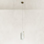 Product detail of White Four-Panel Marble Pendant against a neutral background