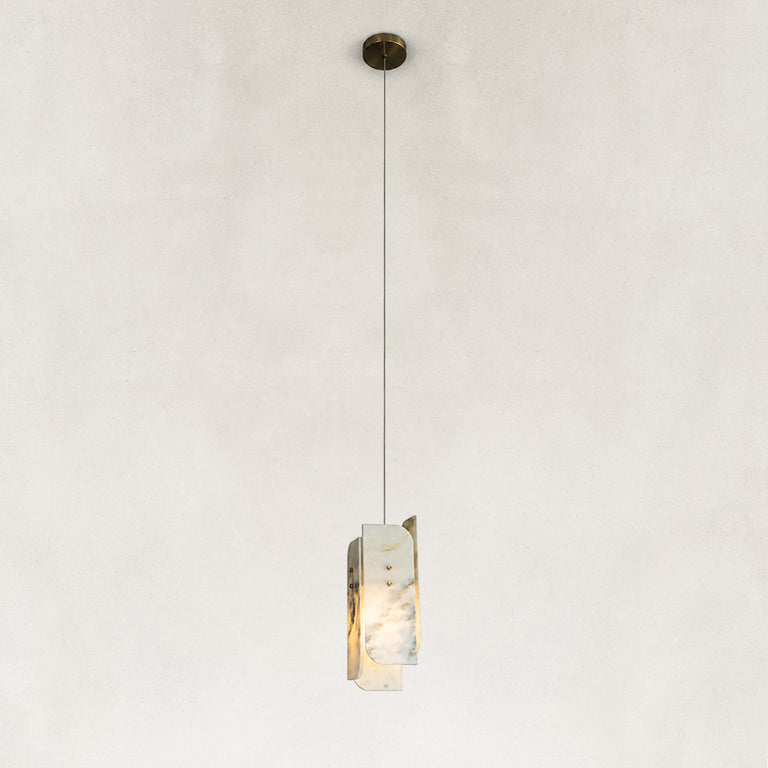 White Four-Panel Marble Pendant shown against a neutral background