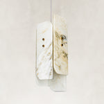 Product detail of White Four-Panel Marble Pendant against a neutral background