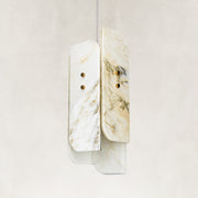 Product detail of White Four-Panel Marble Pendant against a neutral background