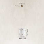 Dimension diagram for White Gray-Veined Twelve-Panel Marble Lantern Pendant