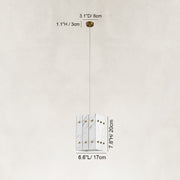 Dimension diagram for White Gray-Veined Twelve-Panel Marble Lantern Pendant