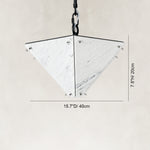 Dimension diagram for White Inverted Pyramid Marble Pendant