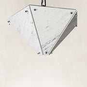 Product detail of White Inverted Pyramid Marble Pendant against a neutral background