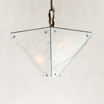 White Inverted Pyramid Marble Pendant shown in full against a neutral background