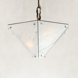 White Inverted Pyramid Marble Pendant shown in full against a neutral background