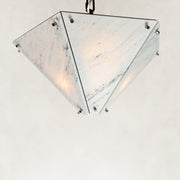 Product detail of White Inverted Pyramid Marble Pendant against a neutral background