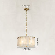 Dimension diagram for White Marble Drum Pendant