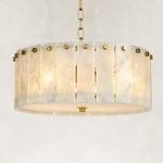 Product detail of White Marble Drum Pendant against a neutral background