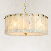 Product detail of White Marble Drum Pendant against a neutral background