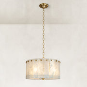 White Marble Drum Pendant shown in full against a neutral background