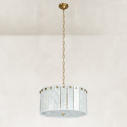 Product detail of White Marble Drum Pendant against a neutral background