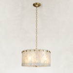 White Marble Drum Pendant shown against a neutral background