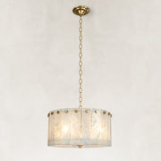 White Marble Drum Pendant shown against a neutral background