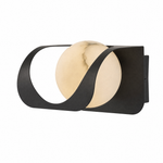 Ribbon Curve Flowing Drape Alabaster Wall Sconce by Dalmivik, complete fixture view