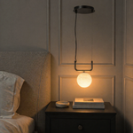 Adjustable Orb Pendant Alabaster by Dalmivik, product or room detail view