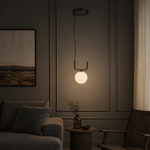 Adjustable Orb Pendant Alabaster by Dalmivik, product or room detail view