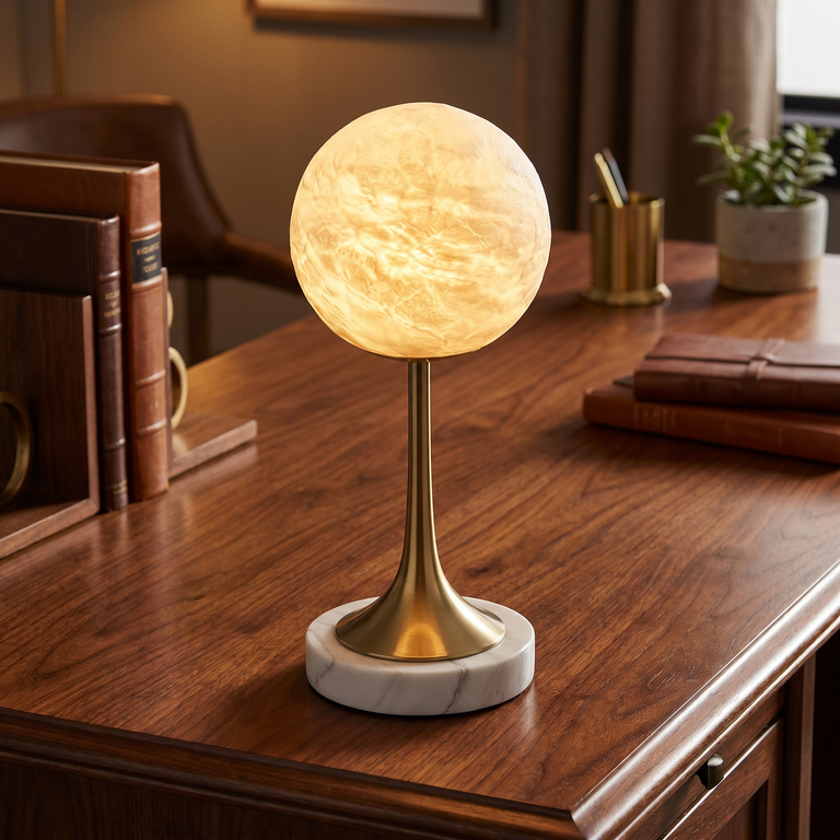 Alabaster Orb Table by Dalmivik, product or room detail view