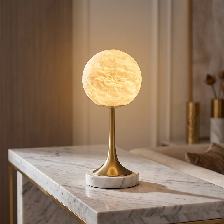 Alabaster Orb Table by Dalmivik, product or room detail view