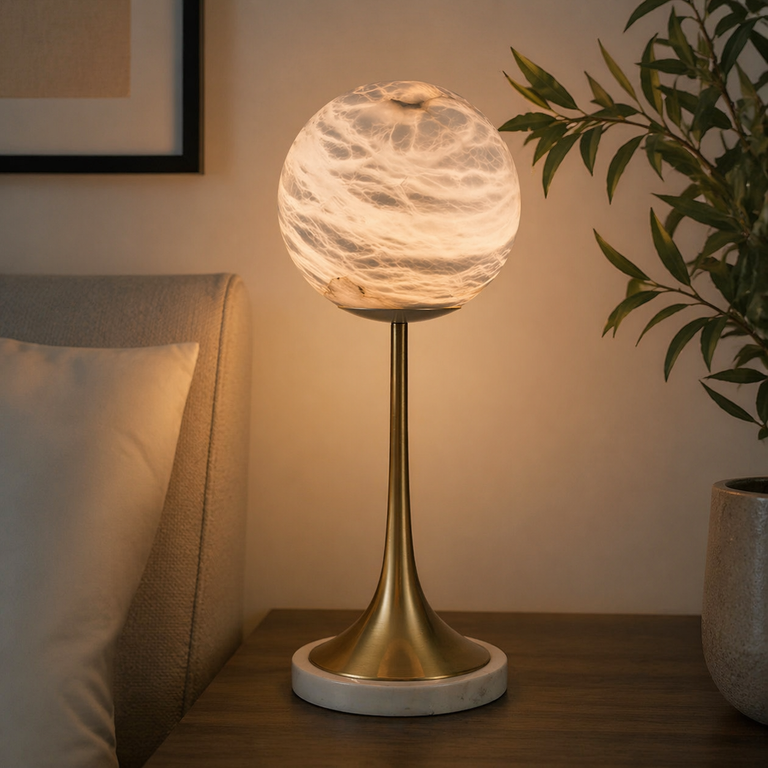 Alabaster Orb Table by Dalmivik, product or room detail view