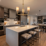 Brass 3-Arm Cylinder Alabaster Pendant Light by Dalmivik, product or room detail view