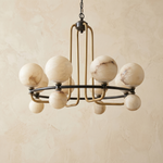 Brass Classic Alabaster Pendant Light by Dalmivik, product or room detail view