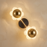 Brass Flower Wall Alabaster by Dalmivik, complete fixture view