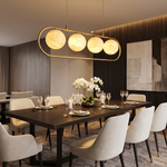 Brass Linear Orb Alabaster Pendant Light by Dalmivik, product or room detail view