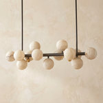 Brass Linear Orb Alabaster Pendant Light by Dalmivik, product or room detail view