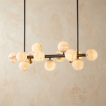Brass Linear Orb Alabaster Pendant Light by Dalmivik, product or room detail view
