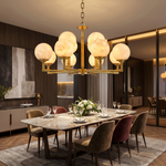 Brass Orb Classic Alabaster Pendant Light by Dalmivik, product or room detail view