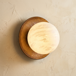 Disc Bronze Wall Alabaster by Dalmivik, complete fixture view