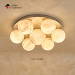 Disc Orb Ceiling Alabaster by Dalmivik, complete fixture view