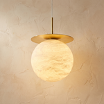 Disc + Orb Pendant Alabaster by Dalmivik, product or room detail view