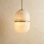 Double Orb Pendant Alabaster by Dalmivik, product or room detail view
