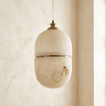 Double Orb Pendant Alabaster by Dalmivik, product or room detail view
