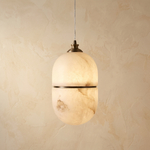 Double Orb Pendant Alabaster by Dalmivik, product or room detail view