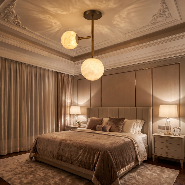 Duo Orb Ceiling Alabaster by Dalmivik, product or room detail view