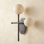 Duo Orb T-Cross Wall Alabaster by Dalmivik, complete fixture view