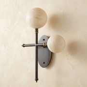 Duo Orb T-Cross Wall Alabaster by Dalmivik, complete fixture view