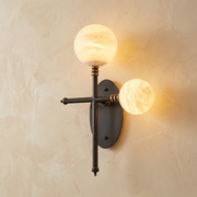 Duo Orb T-Cross Wall Alabaster by Dalmivik, complete fixture view