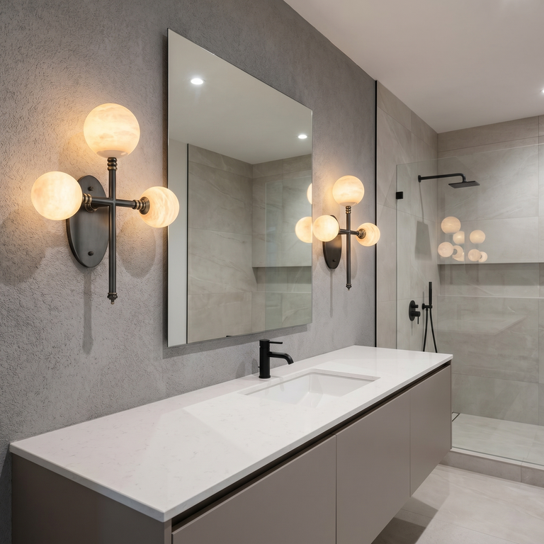 Duo Orb T-Cross Wall Alabaster by Dalmivik, product or room detail view