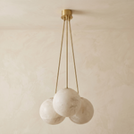 Grape Cluster Alabaster Pendant Light by Dalmivik, complete fixture view