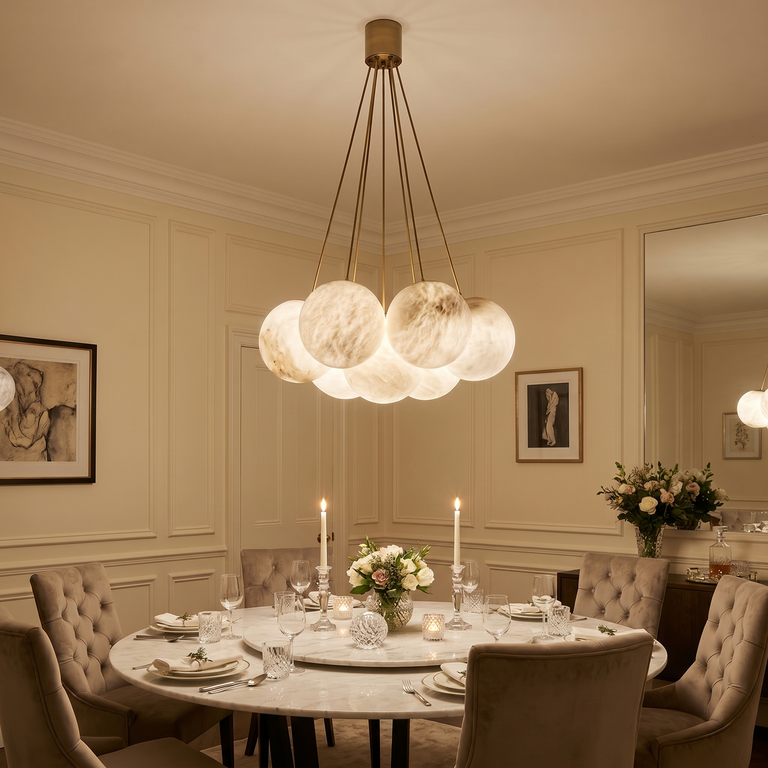 Grape Cluster Alabaster Pendant Light by Dalmivik, product or room detail view