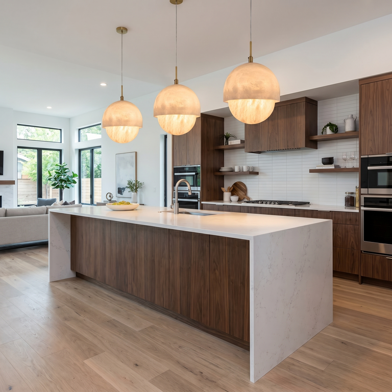 Half-Dome Alabaster Pendant Light by Dalmivik, product or room detail view