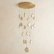 Leaf Cascade Alabaster Pendant Light by Dalmivik, complete fixture view