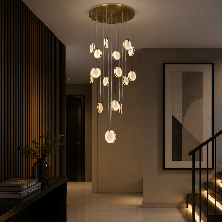 Leaf Cascade Alabaster Pendant Light by Dalmivik, product or room detail view